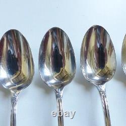 SET OF 6 CHRISTOFLE MARLY SILVER PLATED DESSERT SPOONS 6 7/10 (set #1)
