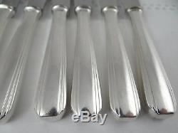 SET OF 7 Christofle BOREAL Silver-plated Dessert Salad Knives 8 1/8 in Art Deco