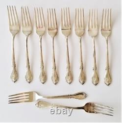 SET antique ROGERS mfg SILVERPLATE FLATWARE MEMORY monogram m BOX NOT INCLUDED