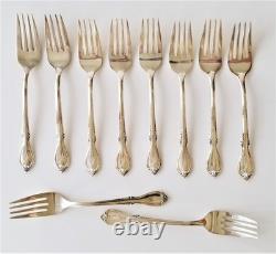 SET antique ROGERS mfg SILVERPLATE FLATWARE MEMORY monogram m BOX NOT INCLUDED