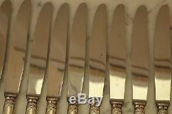 SET of 12 Christofle MARLY Silver-plate DINNER knives FRANCE