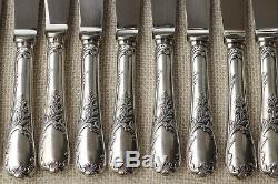 SET of 12 Christofle MARLY Silver-plate Table knives FRANCE Louis XV