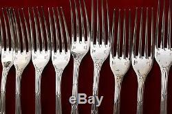SET of 12 Christofle RUBANS Silver-plate dinner Forks FRANCE