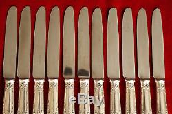 SET of 12 ERCUIS DU BARRY Silver-plate DESSERT knives CHRISTOFLE MARLY STYLE