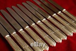 SET of 12 ERCUIS DU BARRY Silver-plate DESSERT knives CHRISTOFLE MARLY STYLE