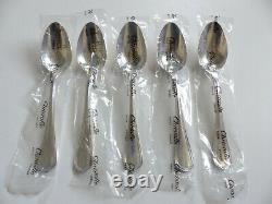 SET of 5 CHRISTOFLE SPATOURS SILVER PLATE DINNER SPOONS 8 1/10 NEW SEALED