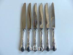 SET of 6 CHRISTOFLE MARLY SILVER PLATE DESSERT KNIVES 7 3/4. 19,7 cm (set 2)