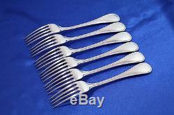 SET of 6 Christofle ALBI Silver-plated Dinner Forks 8 1/8 Table Place FRANCE