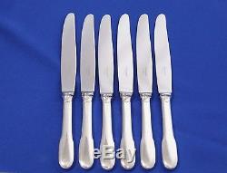 SET of 6 Christofle CLUNY Silver-plate Dinner Knives 9 FRANCE luncheon standard