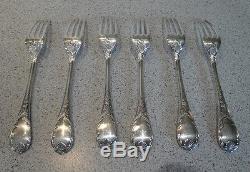 SET of 6 Christofle MARLY Silver-plated Forks FRANCE 8,07 inches