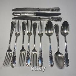 SFAM by Chambly France Silver Plated Flatware, 12 Pieces, Louis XV Pattern