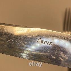 SFAM by Chambly France Silver Plated Flatware, 12 Pieces, Louis XV Pattern