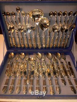 SILVERWARE Italy SILVER Plated VINTAGE + 50 Pieces Plated Silverware With Case Set