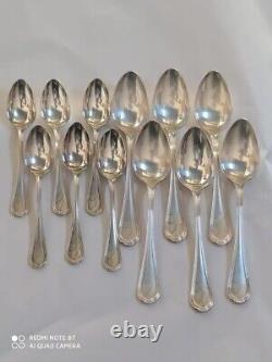 SPATOURS CHRISTOFLE Antique French Dinner SET Table Spoons Knives Silver plated