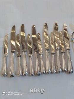 SPATOURS CHRISTOFLE Antique French Dinner SET Table Spoons Knives Silver plated