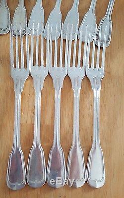 S. F. A. M. Chambly Silver Plate Cutlery Set Fiddle And Thread
