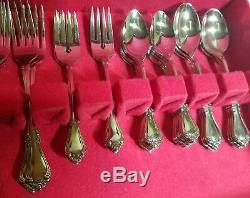S. S. S. Oneida silver plate flatware 8 settings + serving and box