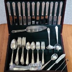 Service for 12 ANCESTRAL 1847 Rogers Bros Silverplate Flatware Set in Case