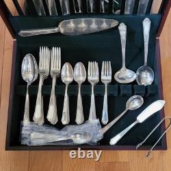 Service for 12 ANCESTRAL 1847 Rogers Bros Silverplate Flatware Set in Case