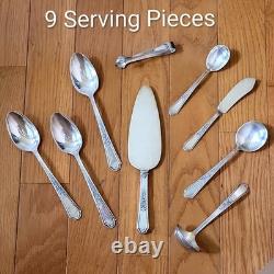 Service for 12 ANCESTRAL 1847 Rogers Bros Silverplate Flatware Set in Case