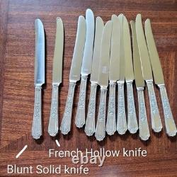 Service for 12 ANCESTRAL 1847 Rogers Bros Silverplate Flatware Set in Case