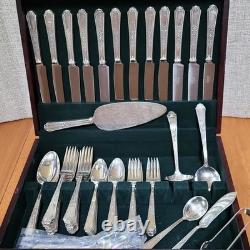 Service for 12 ANCESTRAL 1847 Rogers Bros Silverplate Flatware Set in Case