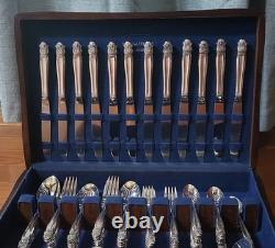 Service for 12 DANISH PRINCESS Silverplate Holmes & Edwards Flatware Set in Case