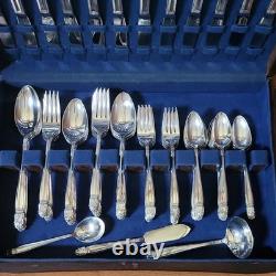 Service for 12 DANISH PRINCESS Silverplate Holmes & Edwards Flatware Set in Case