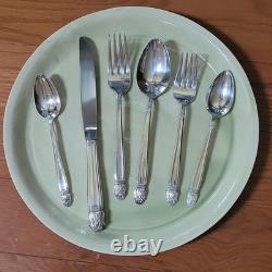 Service for 12 DANISH PRINCESS Silverplate Holmes & Edwards Flatware Set in Case