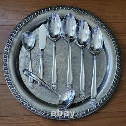 Service for 12 DANISH PRINCESS Silverplate Holmes & Edwards Flatware Set in Case