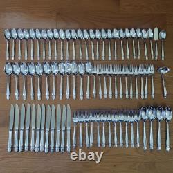 Service for 12 DANISH PRINCESS Silverplate Holmes & Edwards Flatware Set in Case