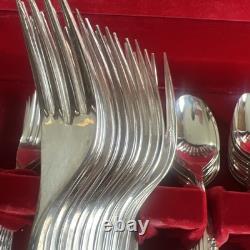 Service for 12 Oneida Community 77 Pc Silverplate Flatware Set in Case