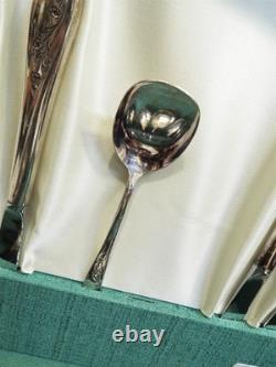 Set 1847 Rogers Bros IS Springtime Silverplate Flatware 51 pcs svc for 8 withBox