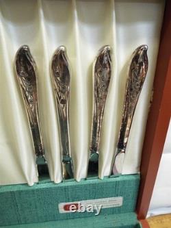 Set 1847 Rogers Bros IS Springtime Silverplate Flatware 51 pcs svc for 8 withBox
