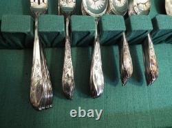 Set 1847 Rogers Bros IS Springtime Silverplate Flatware 51 pcs svc for 8 withBox