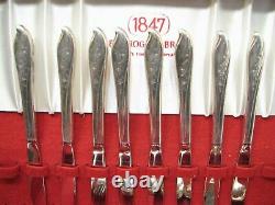 Set 1847 Rogers Springtime Silverplate Flatware 52 pcs svc for 8 withBox