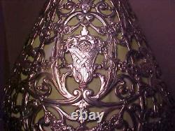 Set 4 Gorham Candle Shades 1890's With Liners And Glass Bead Fringe