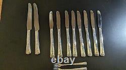 Set 72 Pcs Spring Bouquet Wm. Rogers IS Silverplate Flatware svc for 8