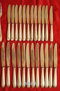 Set Christofle APOLLO ART DECO Silver-plate Knives Forks Spoons Ladle FRANCE