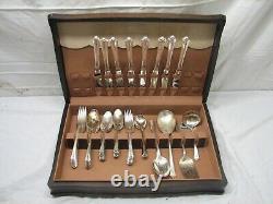 Set Holmes & Edwards Silver Plate Inlaid IS Flatware Spring Garden 55pcs