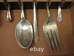 Set Holmes & Edwards Silver Plate Inlaid IS Flatware Spring Garden 55pcs