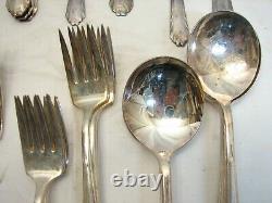 Set National Silver Co Plate Flatware Silverplate 71 pcs svc for 8