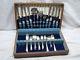 Set National Silver Co Plate Flatware Silverplate 71 pcs svc for 8 withBox