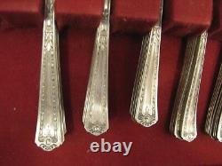 Set National Silver Co Plate Florence Flatware Silverplate 56 pcs svc 8 withBox