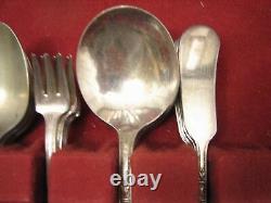 Set National Silver Co Plate Florence Flatware Silverplate 56 pcs svc 8 withBox