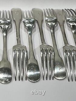 Set Of 12 VTG Christofle Cluny Dessert Forks Silver Plate 6 3/4 in France