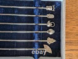 Set Of Art Deco Japanese Silver Iced Tea/Matcha Sipper Spoons