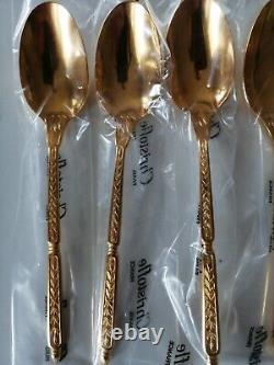 Set Russian Spoons Christofle 5 6/8 Gold Color France Rare New