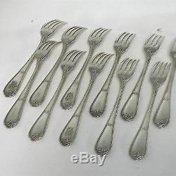 Set of 11 Christofle French silver plated Fork