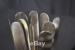 Set of 12 Antique Black Forest Style Dinner Knives With Real Antler Handles
